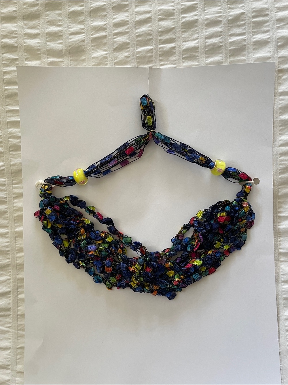 NWT Multicolor Beaded Crochet Necklace for Women